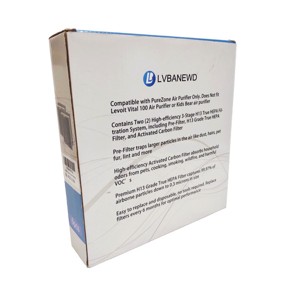 2 Pack LVBANEWD PureZone 3-in-1 True HEPA Replacement Filters for PureZone Air - Picture 3 of 7